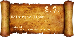 Reisinger Tibor névjegykártya